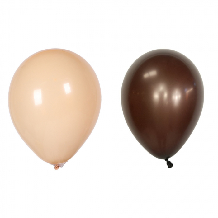 Set 10 Baloane din Latex, Flippy, Model Party, 30 cm, 5x Maro, 5x Bej, 2.8 g [1]
