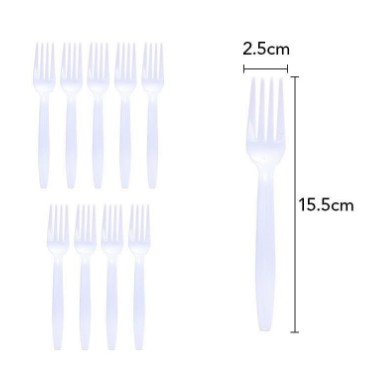 Set 10 furculite de unica folosinta 15.5 x 2.5 cm, alb [1]