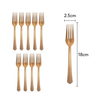Set 10 furculite de unica folosinta 15.5 x 2.5 cm, bronz [1]