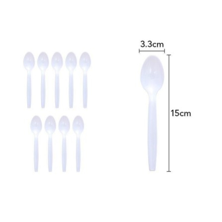 Set 10 linguna de unica folosinta 15 x 3.3 cm, alb [1]