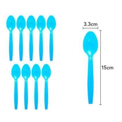 Set 10 linguna de unica folosinta 15 x 3.3 cm, albastru [1]