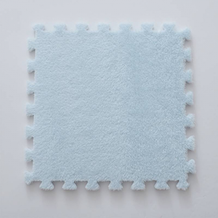 Set 10 Piese Covor tip Puzzle, Flippy, Spuma EVA, Pufos, 30 x 30 x 1 cm, Baby Blue [4]