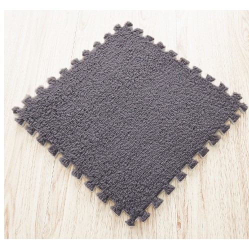 Set 10 Piese Covor tip Puzzle, Flippy, Spuma EVA, Pufos, 30 x 30 x 1 cm, Gri [6]