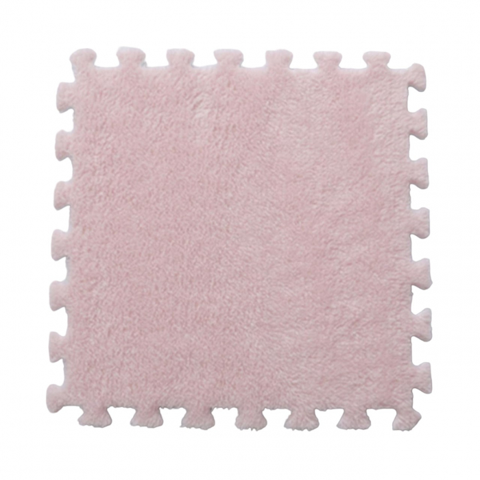 Set 10 Piese Covor tip Puzzle, Flippy, Spuma EVA, Pufos, 30 x 30 x 1 cm, Roz Pudrat [1]