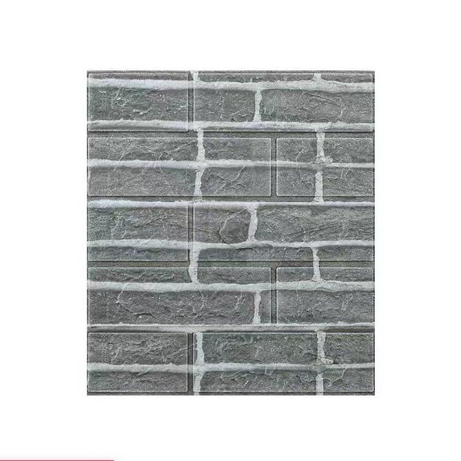 Lichidare Set 10 Placi Tapet 3D, Flippy, 35 x 38 cm, Grosime 3 mm, din Polietilena, Model Caramida, Suprafata acoperita 1.33 mp, Gri - [1]