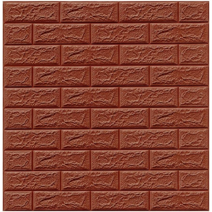 LICHIDARE Set 10 Placi Tapet 3D, Flippy, 35 x 38 cm, Grosime 3 mm, din Polietilena, Model Caramida, Suprafata acoperita 1.33 mp, Maro [2]