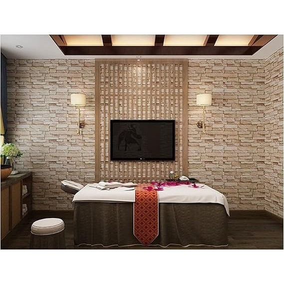 Lichidare Set 10 Placi Tapet 3D, Flippy, 35 x 38 cm, Grosime 3 mm, din Polietilena, Model Caramida, Suprafata acoperita 1.33 mp, Piatra Maro [5]