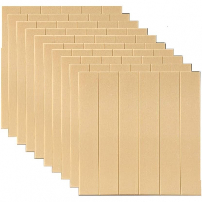 Set 10 Placi Tapet 3D, Flippy, 70 x 70 cm, Grosime 3 mm, din Rasina, Tip Placi de Lemn, Suprafata Acoperita 4.9 mp, Crem Deschis [4]