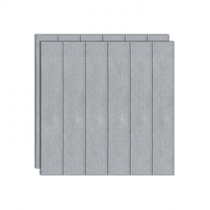 Set 10 Placi Tapet 3D, Flippy, 70 x 70 cm, Grosime 3 mm, din Rasina, Tip Placi de Lemn, Suprafata Acoperita 4.9 mp, Gri [4]