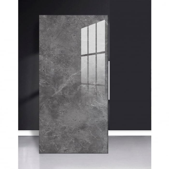 Set 10 Placi Tapet, Flippy, 60 x 30 cm, Grosime 1.5 mm, din PVC, Model Imitatie de Marmura, Suprafata acoperita 1.8 mp, Gri Inchis [2]