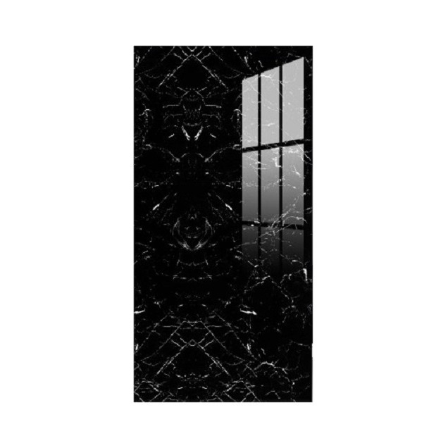 ! LICHIDARE DE STOC ! Set 10 Placi Tapet, Flippy, 60 x 30 cm, Grosime 1.5 mm, din PVC, Model Imitatie de Marmura, Suprafata acoperita 1.8 mp, Negru [1]