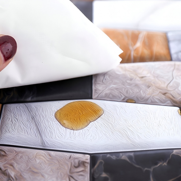 ! LICHIDARE DE STOC ! Set 10 x Placi Tapet Autocolant 3D cu Imitatie de Marmura Asimetrica, pentru Perete Bucatarie Sufragerie, Usor de Curatat, Rezistent la Apa, Autoadeziv, 30x30 cm, Maro Gri Negru [8]