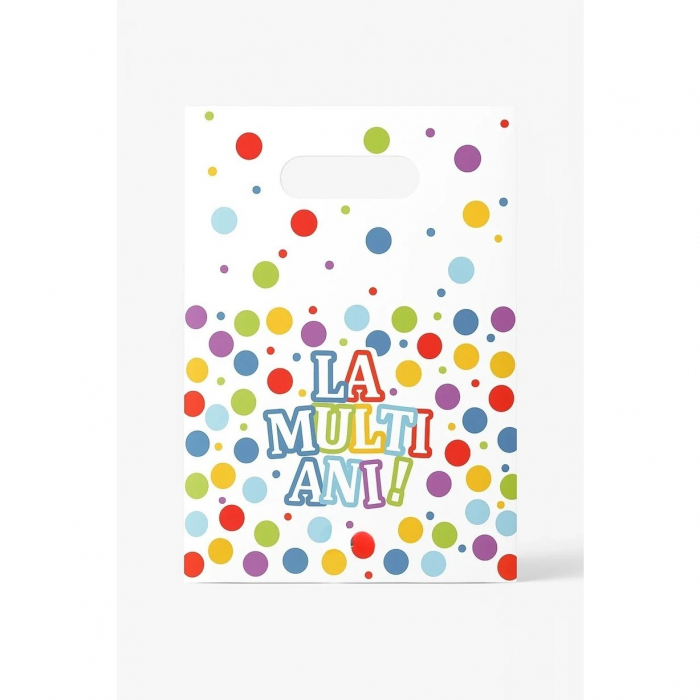 Set 10 Pungi de Cadou, Flippy, Colectia LA MULTI ANI, 16.5 x 25 cm, din Plastic, Multicolor [2]