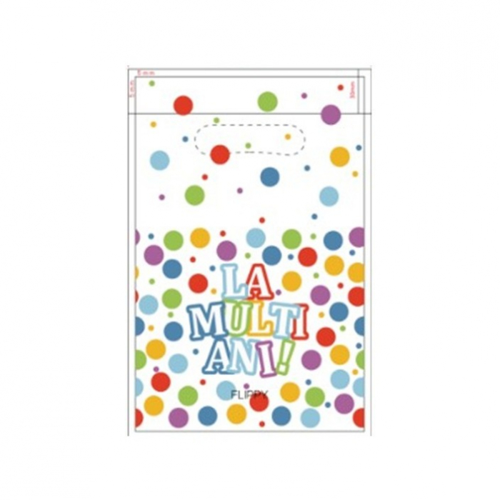 Set 10 Pungi de Cadou, Flippy, Colectia LA MULTI ANI, 16.5 x 25 cm, din Plastic, Multicolor [3]