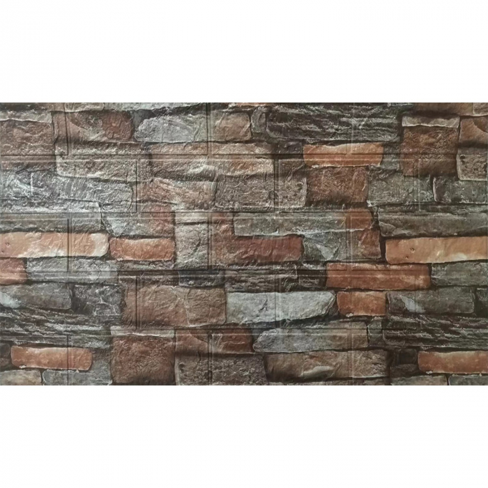 LICHIDARE Set 10 Stickere de Perete, Flippy, Autoadezive, 70 x 77 cm, 2.5 mm Grosime, Suprafata Acoperita 5.3 mp, din PVC, Model Caramida, Roscat [8]