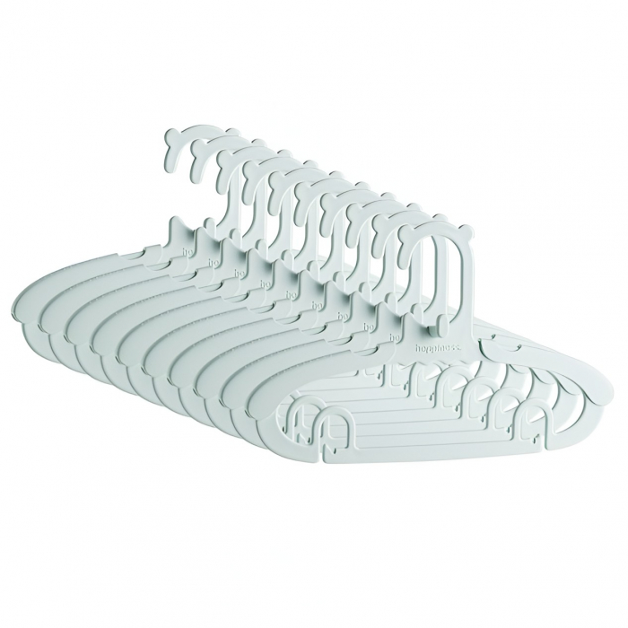Set 10 Umerase pentru Copii, Flippy, Potrivite pentru Uscarea si Depozitarea Hainelor de Bebelusi, 28x16.7 cm, Verde [1]