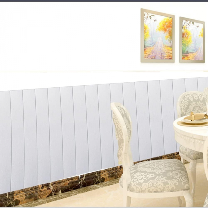 LICHIDARE Set 10 Placi Tapet 3D, Flippy, 70 x 70 cm, Grosime 3 mm, din Rasina, Tip Placi de Lemn, Suprafata Acoperita 4.9 mp, Alb [4]