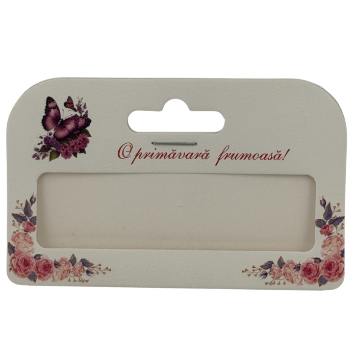 Set 100 Bucati Ambalaje de Carton pentru Martisor, Flippy, Cutii Bratara, Model Fluturi Mov [2]