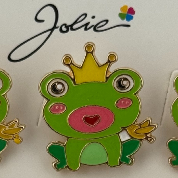 Set 12 Brose Martisor pentru Copii,, Jolie, Model Broscuta cu Coronita, Verde [2]