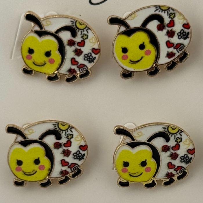 Set 12 Brose Martisor pentru Copii, Jolie, Model Buburuza, Galbena [3]