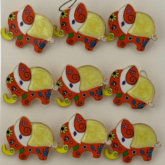 Set 12 Brose Martisor pentru Copii, Jolie, Model Elefant cu Design, Multicolor [4]