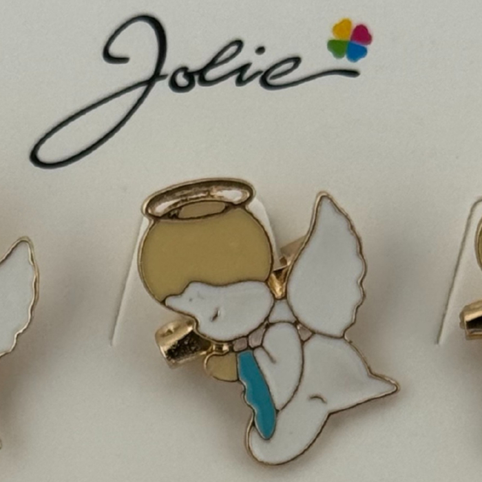 Set 12 Brose Martisor pentru Copii, Jolie, Model Ingeras, Alb [2]