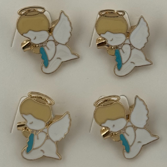 Set 12 Brose Martisor pentru Copii, Jolie, Model Ingeras, Alb [3]