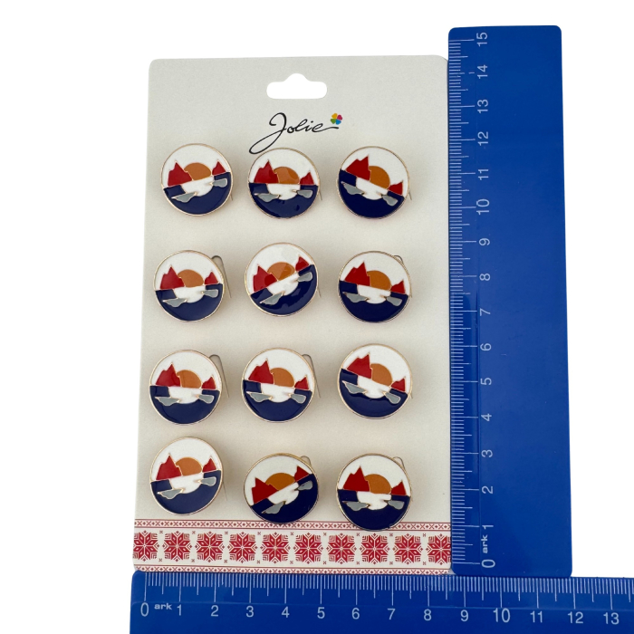 Set 12 Brose Martisor pentru Copii, Jolie, Model Peisaj, Multicolor [5]