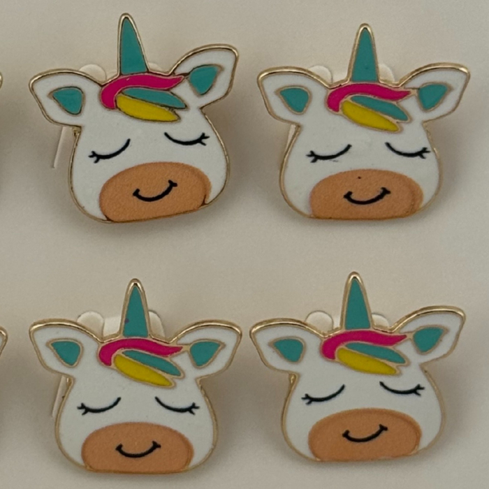 Set 12 Brose Martisor pentru Copii, Jolie, Model Unicorn cu Ochii Inchisi, Multicolor [4]