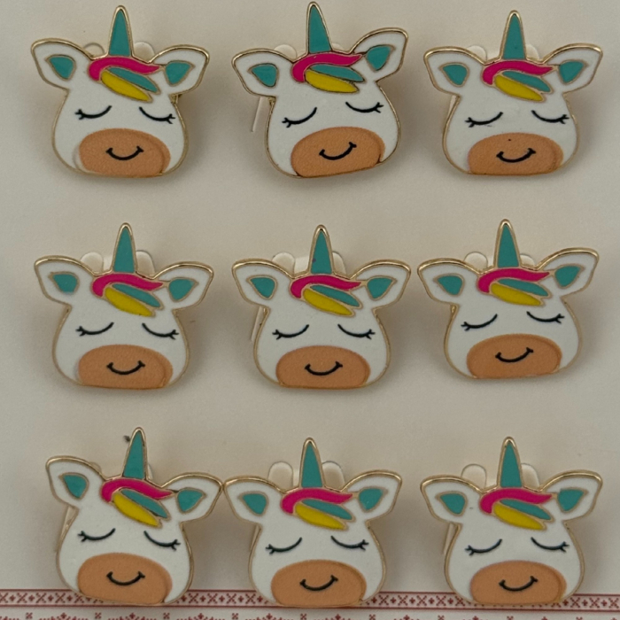 Set 12 Brose Martisor pentru Copii, Jolie, Model Unicorn cu Ochii Inchisi, Multicolor [2]