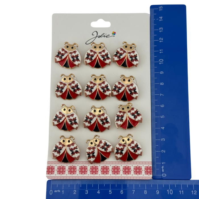 Set 12 Brose Martisor Primavara, Jolie, Model Buburuza cu Motiv Traditional [5]