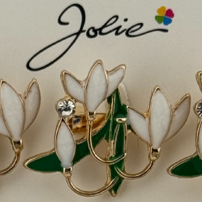 Set 12 Brose Martisor Primavara, Jolie, Model Buchet Ghiocei cu Piatra [2]