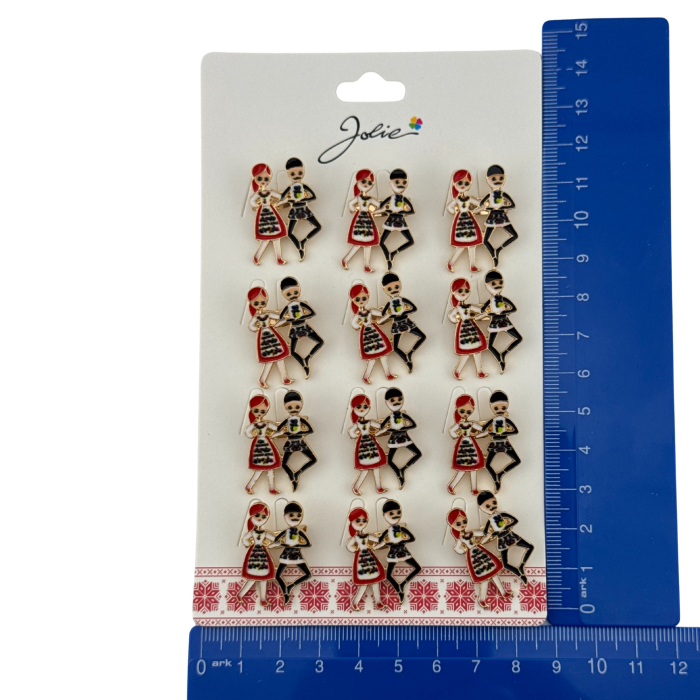 Set 12 Brose Martisor Primavara, Jolie, Model Cuplu Dansatori Traditional, Multicolor [5]