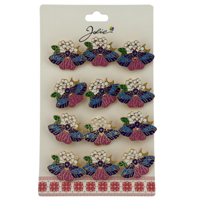 Set 12 Brose Martisor Primavara, Jolie, Model Fluture pe Floricele, Multicolor [1]