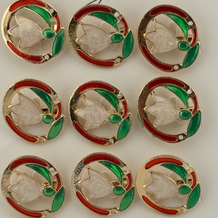 Set 12 Brose Martisor Primavara, Jolie, Model Ghiocel in Cerc, Multicolor [4]