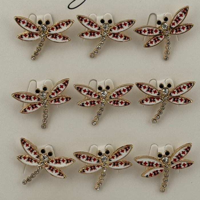 Set 12 Brose Martisor Primavara, Jolie, Model Libelula cu Motiv Traditional si Pietre [4]