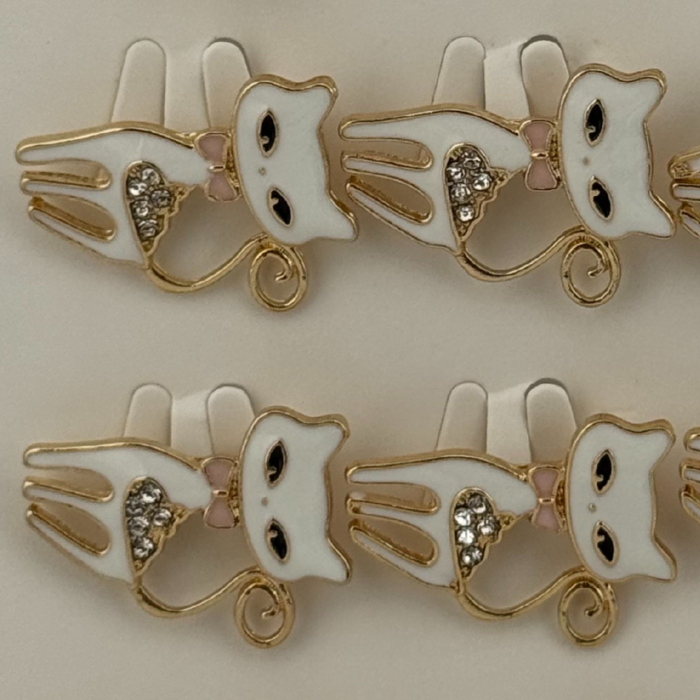 Set 12 Brose Martisor Primavara, Jolie, Model Pisica Alba cu Pietre [3]