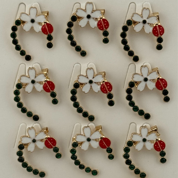 Set 12 Brose Martisor Primavara, Jolie, Model Potcoava cu Floare si Buburuza [4]