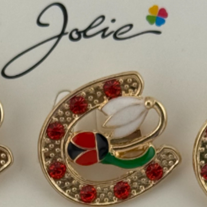 Set 12 Brose Martisor Primavara, Jolie, Model Potcoava cu Pietre, Buburuza si Floare, Multicolor [2]