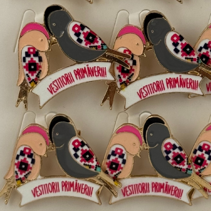 Set 12 Brose Martisor Primavara, Jolie, Model Randunele, cu Mesaj Vestitorii Primaverii [3]