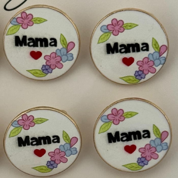 Set 12 Brose Martisor Primavara, Jolie, Model Rotund cu Flori, Mesaj Mama, Multicolor [3]