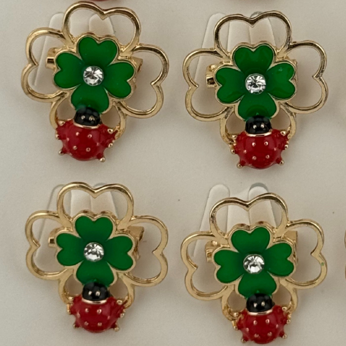 Set 12 Brose Martisor Primavara, Jolie, Model Trifoi cu Buburuza [3]