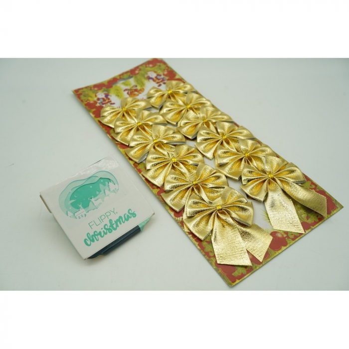 Set 12 fundite pentru brad, Aurii, 6 x 8 cm, din poliester, Flippy [2]