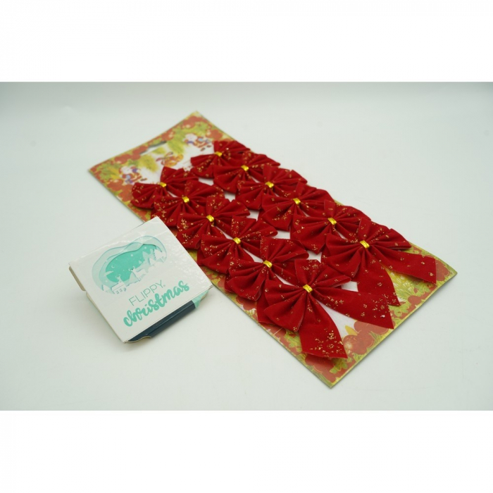 Lichidare Set 12 fundite pentru brad, Rosii, 6 x 8 cm, din poliester, Flippy [2]