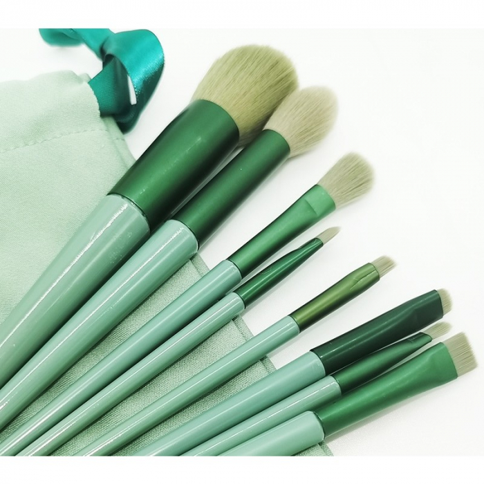 Set 13 pensule pentru machiaj, Flippy, super soft, makeup profesional/incepatori, verde [8]