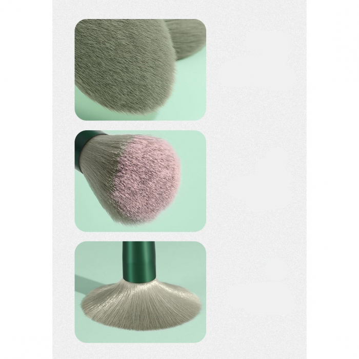Set 13 pensule pentru machiaj, Flippy, super soft, makeup profesional/incepatori, verde [7]