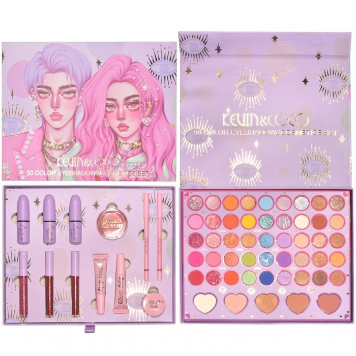 Set 13 Produse de Machiaj, KEVIN &amp; COCO, Moonlight, 50 culori, 29 x 23 cm [7]