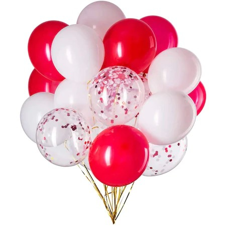 Set 15 baloane pentru petrecere, Flippy, alb/rosu, 30 cm [1]