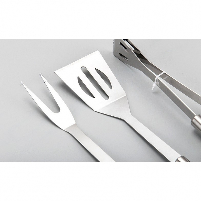 Set 18 Ustensile pentru Gratar, Flippy, din Otel Inoxidabil, Geanta Oxford, Argintiu [7]
