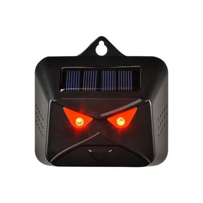 Set 2 Aparate Solare LED cu Ultrasunete, Flippy, Repelent pentru Animale Mari si Mici, Lumina Rosie si Alba, Anti Rozatoare, Anti Insecte, Frecventa 9-36KHZ, 10.2 x 10.6 x 2.8 cm, Negru [6]